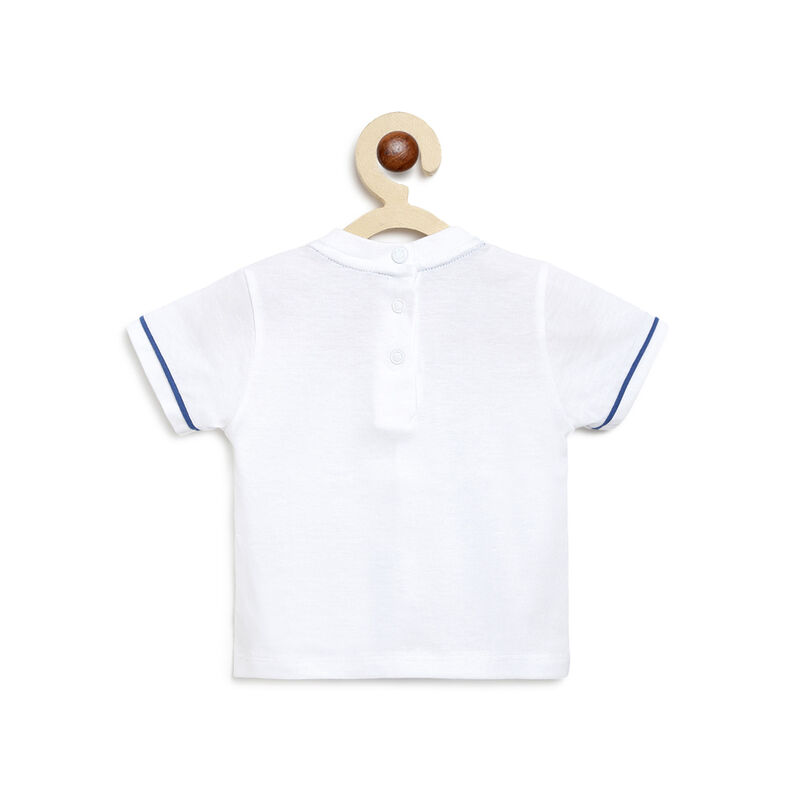 Boys Medium Blue Knitted T-shirt with Short Trouser image number null